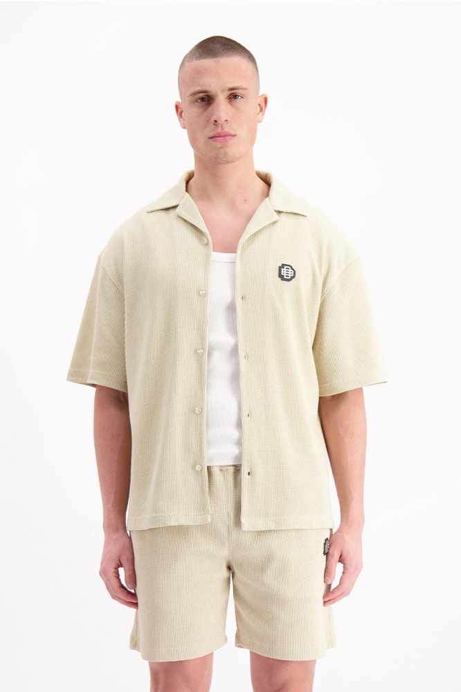 MONOGRAM WAFFLE SHIRT 1 125 3 33 BEIGE